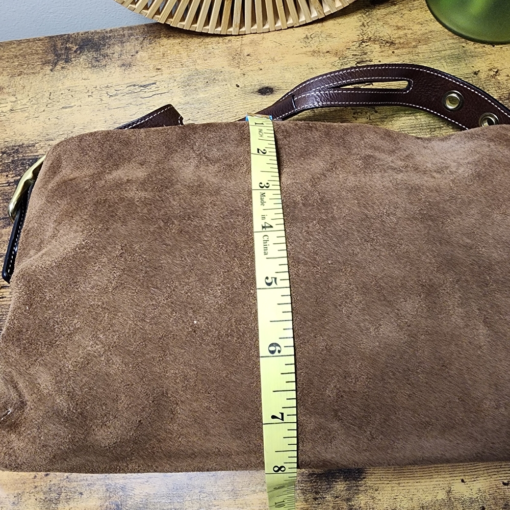 Coach Brown Suede Bag with Gold Detail-Vintage - Picture 12 of 14